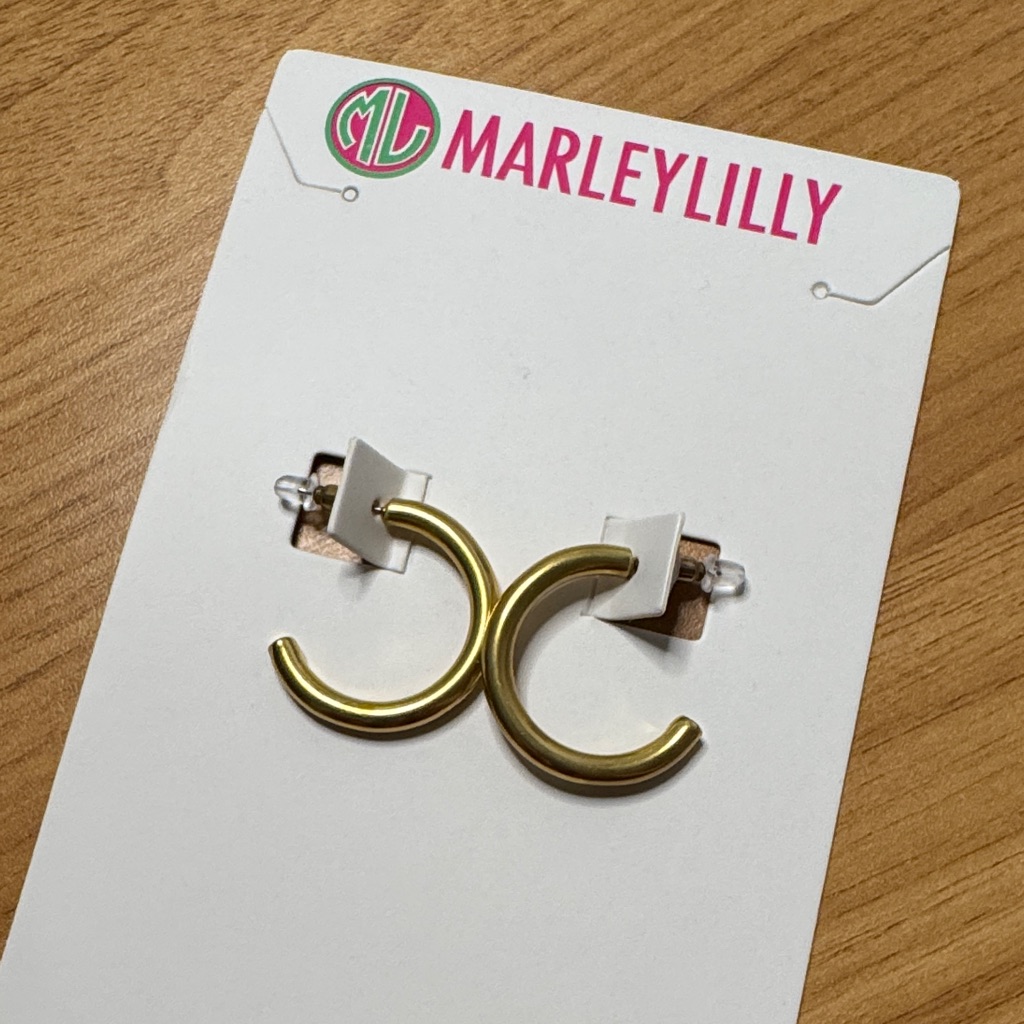 Nwt Marley Lilly Gold Hoop Earrings